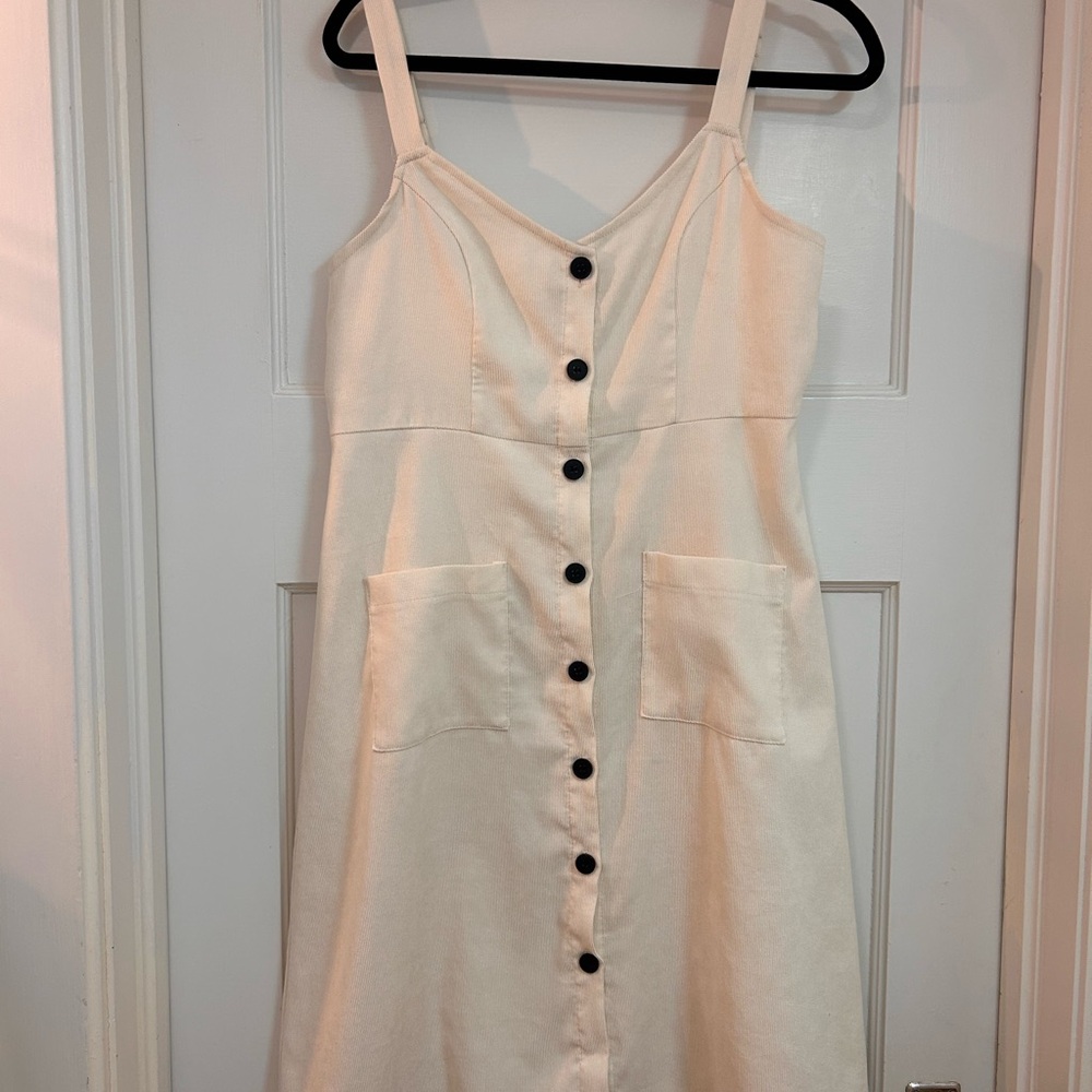 Elegant Cream Button-Down Dress